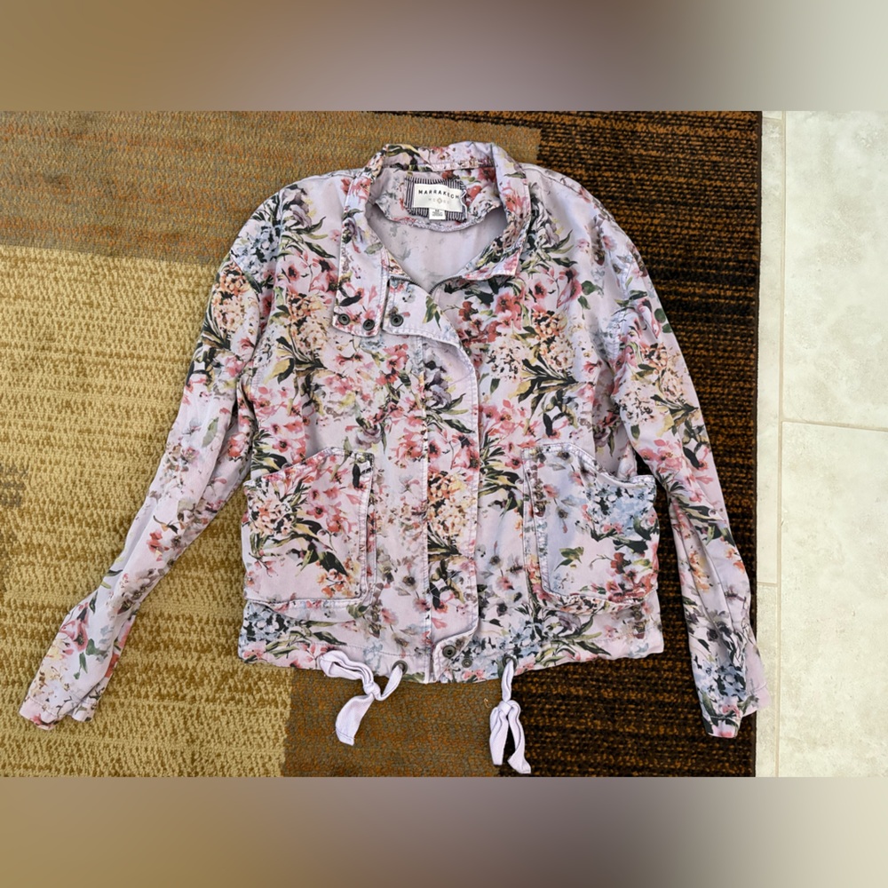 Marrakech Pink Floral Utility Jacket